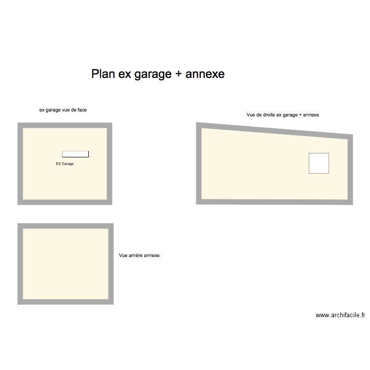 ex garage vue de face . Plan de 0 pièce et 0 m2
