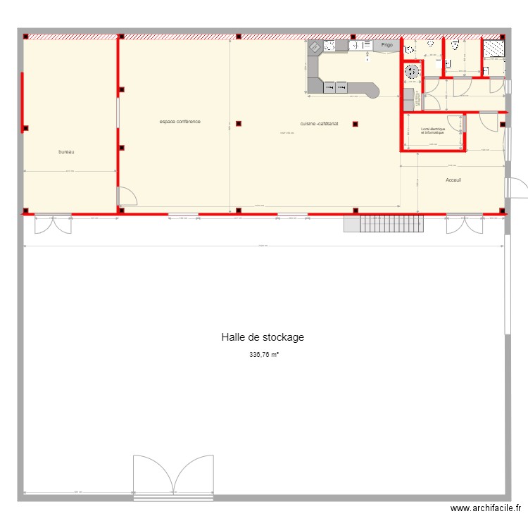 Cartons du Coeur plan du 11 mai sans meuble. Plan de 7 pièces et 542 m2