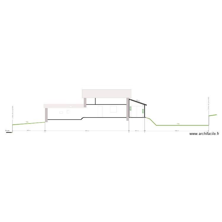 coupe AA projet. Plan de 0 pièce et 0 m2