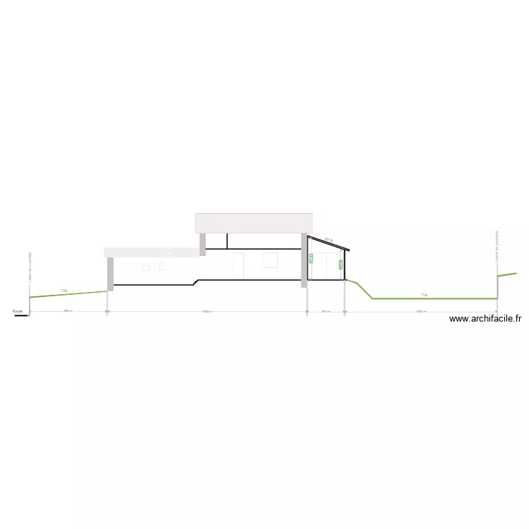 coupe AA projet. Plan de 