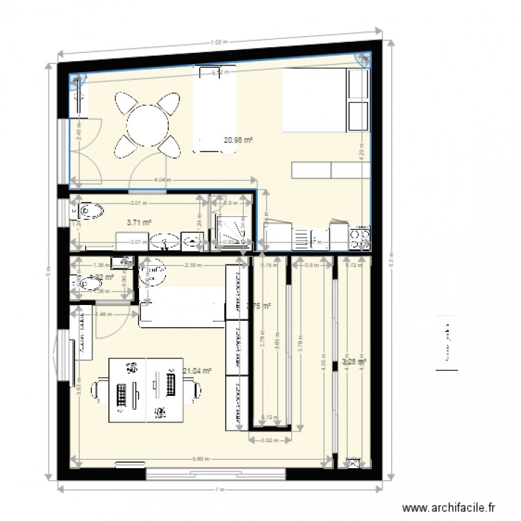 pree. Plan de 0 pièce et 0 m2