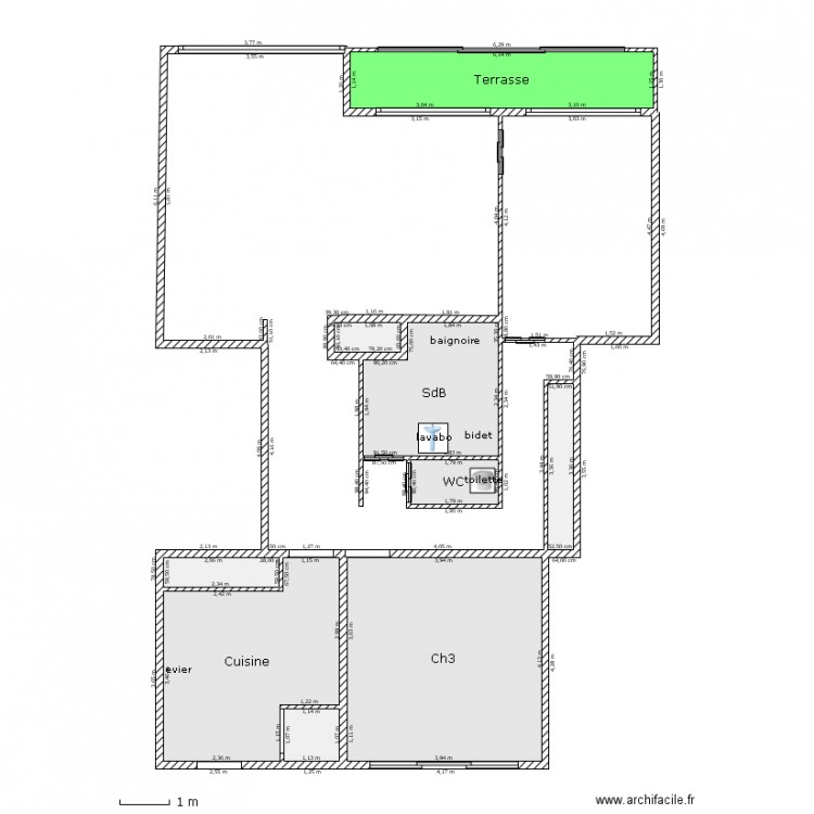 appart_5 modif. Plan de 0 pièce et 0 m2