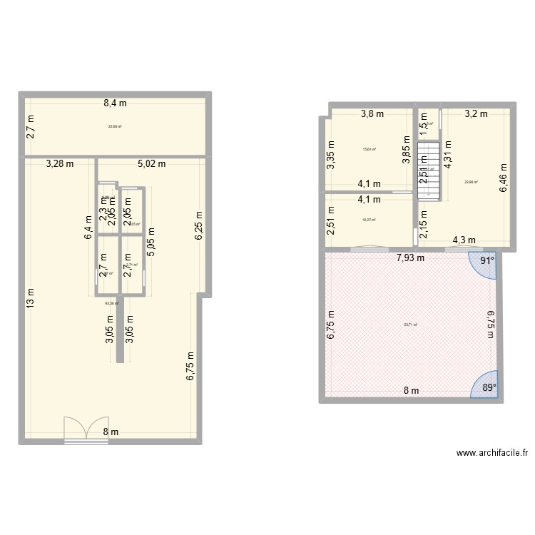 v2 rectifié -version 3 - ground + 1. Plan de 12 pièces et 233 m2