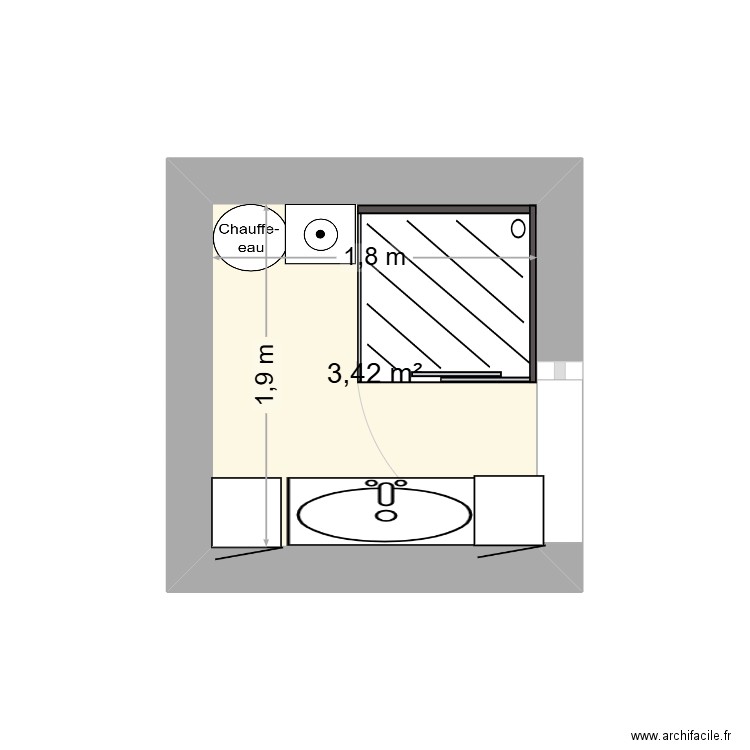STEYAERT 59114. Plan de 1 pièce et 3 m2