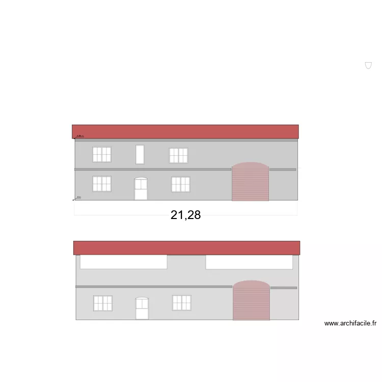 FACADE SUD+ PROJET. Plan de 