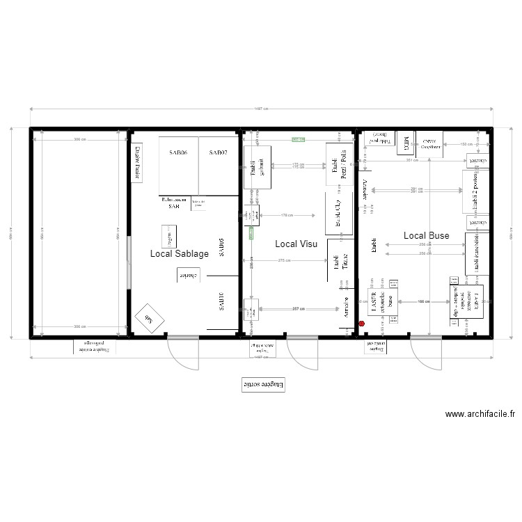 Locale buse modif. Plan de 0 pièce et 0 m2