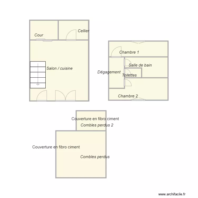 Croquis LACOMBE 12 bis amiante. Plan de 