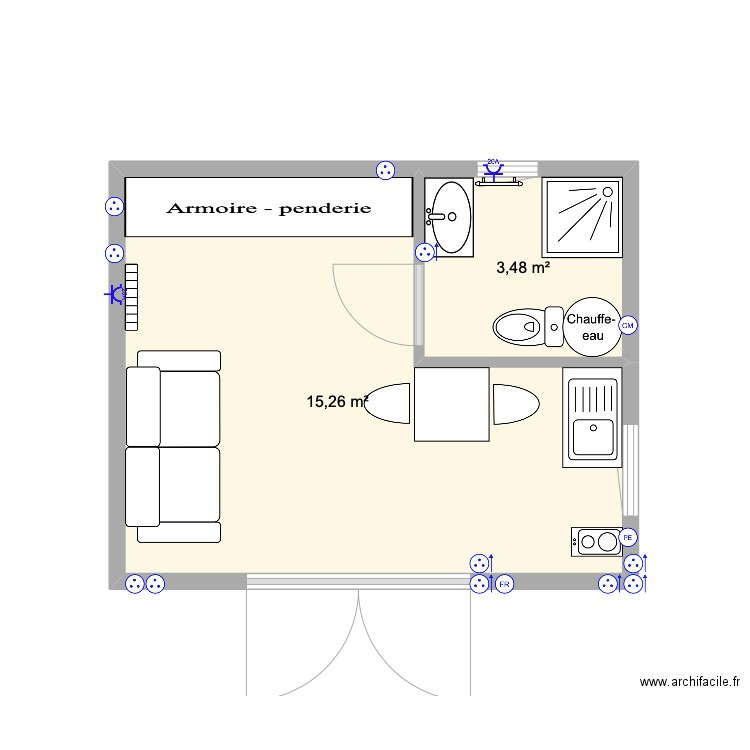 Chalet Castel 20m2. Plan de 0 pièce et 0 m2