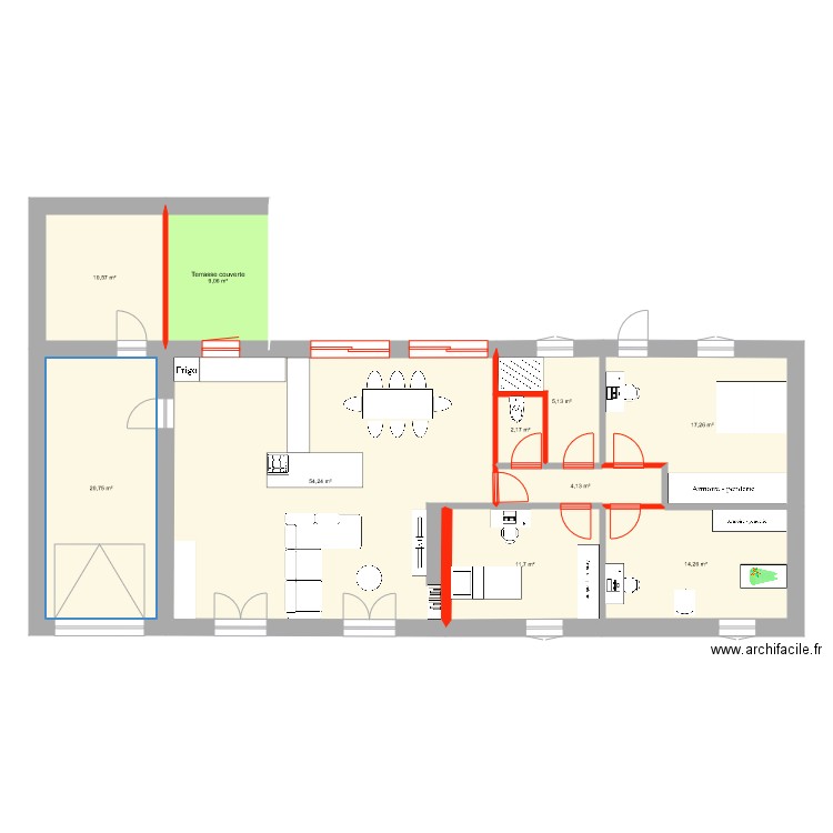 Plan 1 maison Manziat. Plan de 10 pièces et 149 m2