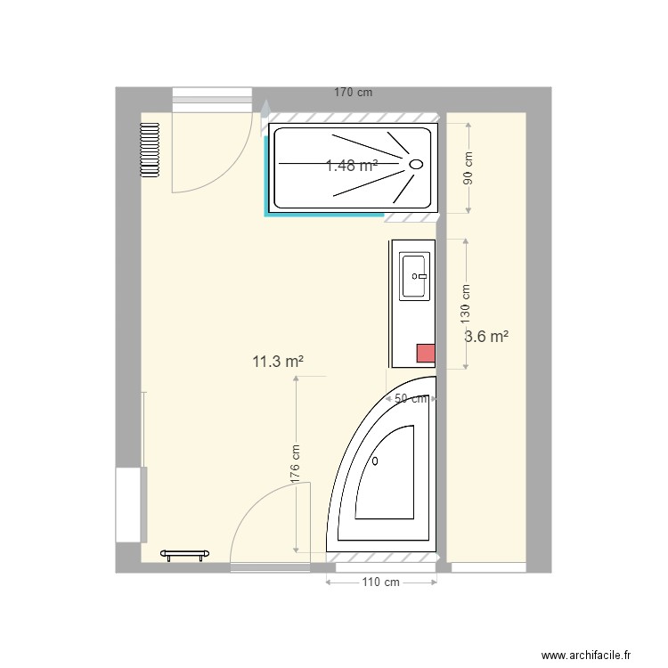 SDB 2 Etage V2. Plan de 0 pièce et 0 m2