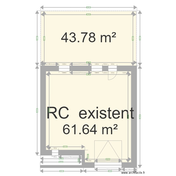 RC existent . Plan de 0 pièce et 0 m2