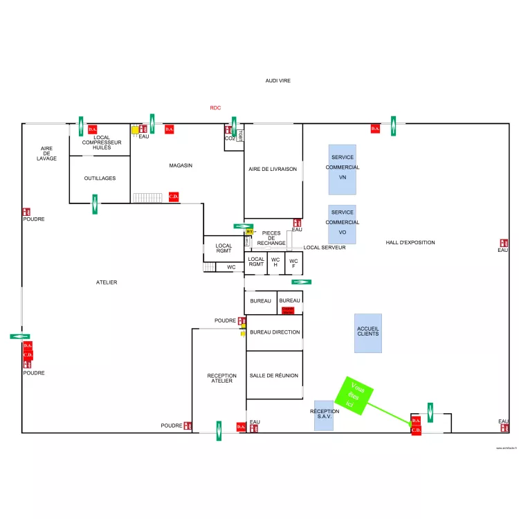 AUDI VIRE RDC. Plan de 