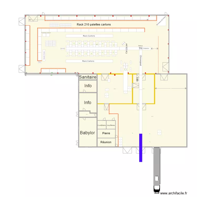 Nouveau batiment V6. Plan de 