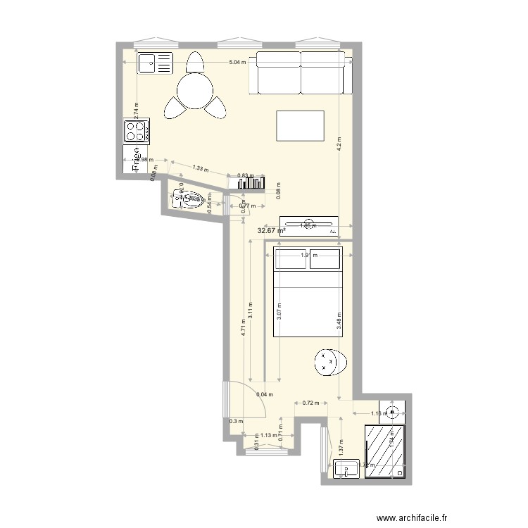 2P 30 P Pantin. Plan de 0 pièce et 0 m2