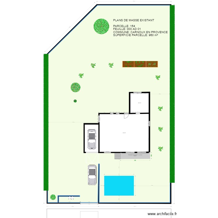 PLAN DE MASSE EXISTANT. Plan de 5 pièces et 1047 m2