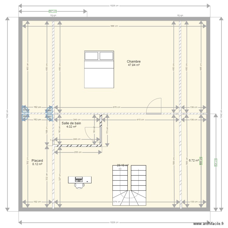 Comble aménagé. Plan de 0 pièce et 0 m2