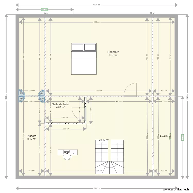 Comble am&eacute;nag&eacute;. Plan de 