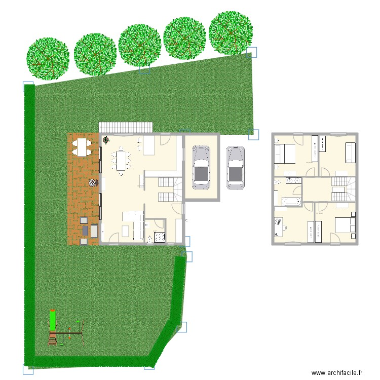 Maison Servion. Plan de 5 pièces et 164 m2