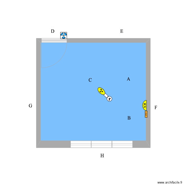 Cabinet 2 de la SCM ANTOINE. Plan de 1 pièce et 14 m2