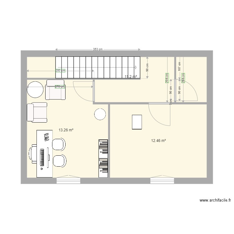 1er étage cabinet Terlon V1. Plan de 0 pièce et 0 m2