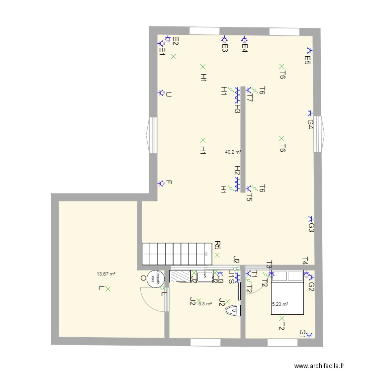 Etage. Plan de 0 pièce et 0 m2