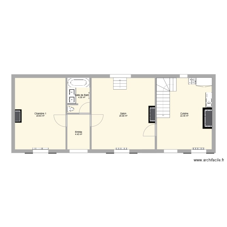 Plan Rez de chaussé. Plan de 0 pièce et 0 m2