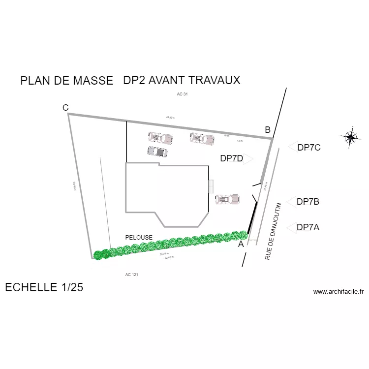 PLAN DE MASSE MAISON ANDELNANS. Plan de 
