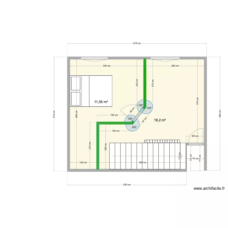 chambre 1er. Plan de 