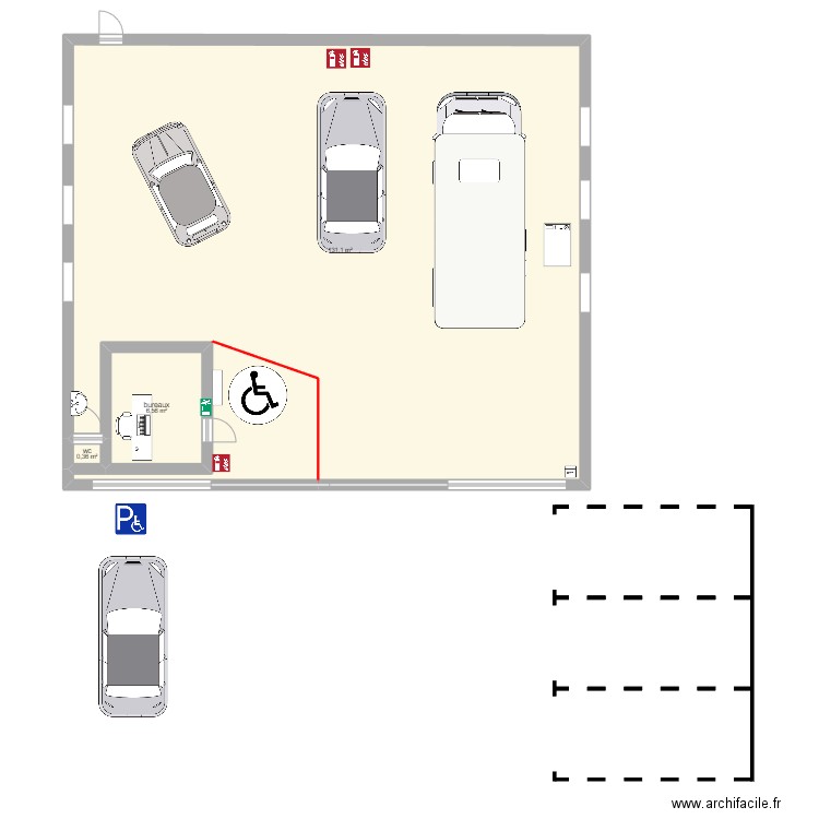 garage. Plan de 0 pièce et 0 m2