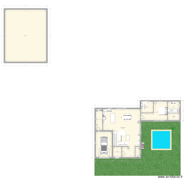 maison neuve. Plan de 9 pièces et 256 m2