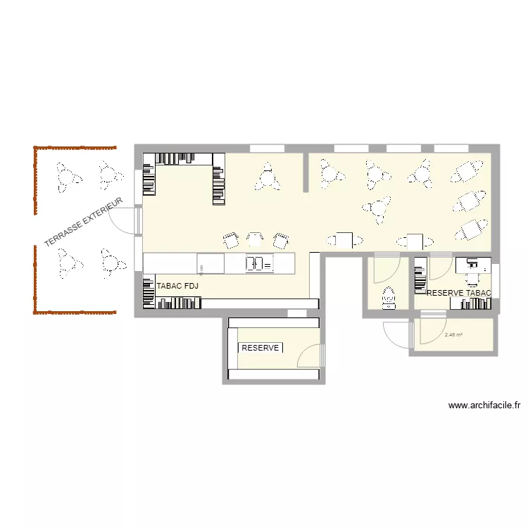 TAbac CAFE DES SPORT. Plan de 