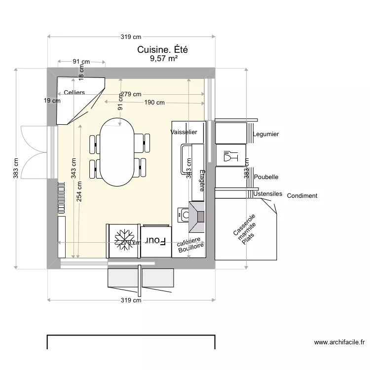 Cuisine d été en L. Plan de Cuisine d été en L. Plan de