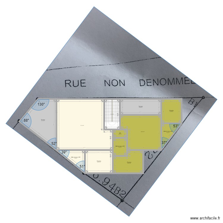 triangle V1. Plan de 12 pièces et 239 m2