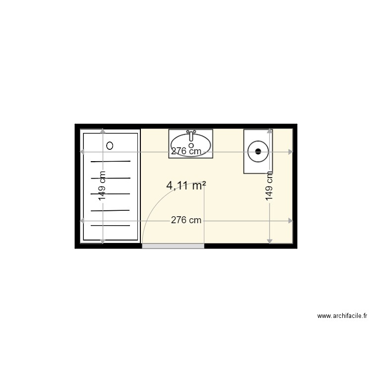 SUEUR DENISE . Plan de 1 pièce et 4 m2