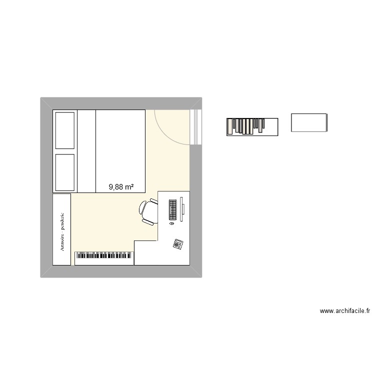 bureau. Plan de 0 pièce et 0 m2
