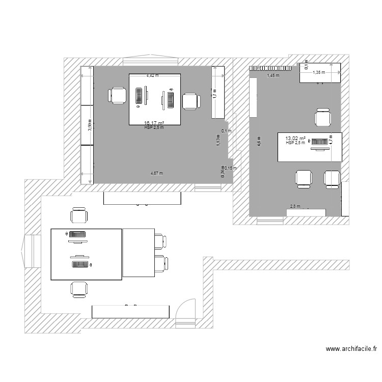 ESQU vie scolaire 2. Plan de 2 pièces et 29 m2