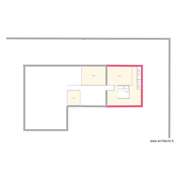 agrandissement maison option 1. Plan de 0 pièce et 0 m2