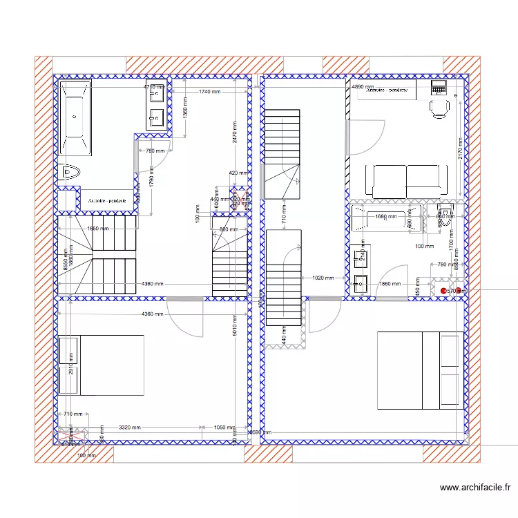 maison &eacute;tage  geo et christophe. Plan de 