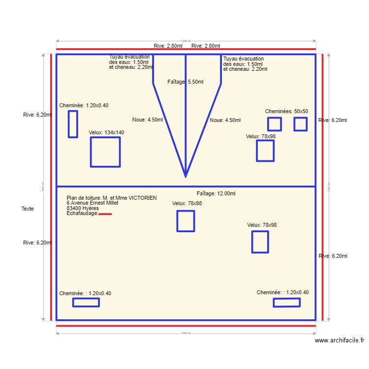 plan VICTORIEN. Plan de 13 pièces et 152 m2