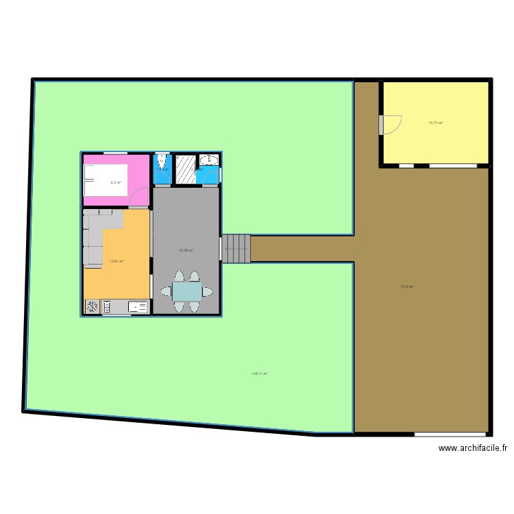 cabane palenque. Plan de 8 pièces et 277 m2