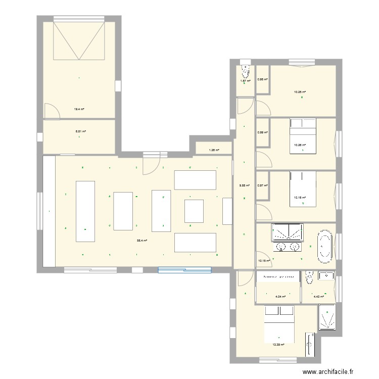 Plan derniere version petite chambre. Plan de 0 pièce et 0 m2