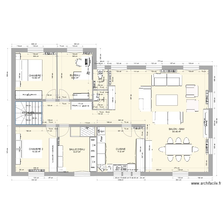 PLAN RDC LUISANT salle de bains modifiée N2. Plan de 0 pièce et 0 m2