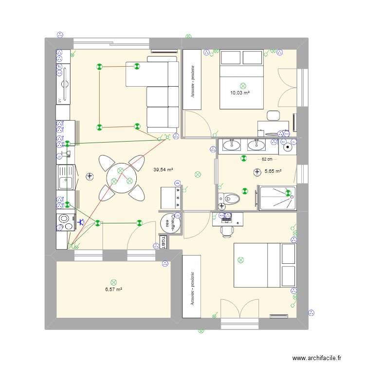 T3 violes. Plan de 0 pièce et 0 m2