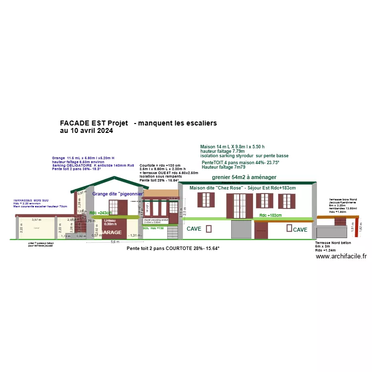 Fa&ccedil;ade Ouest. Plan de 