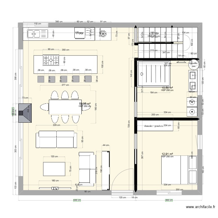 ETANG. Plan de 8 pièces et 123 m2