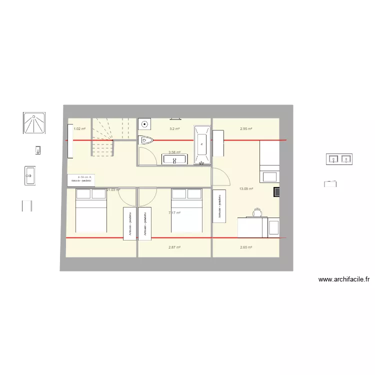 mallassagne &eacute;tage armoire biblioth&egrave;que. Plan de 