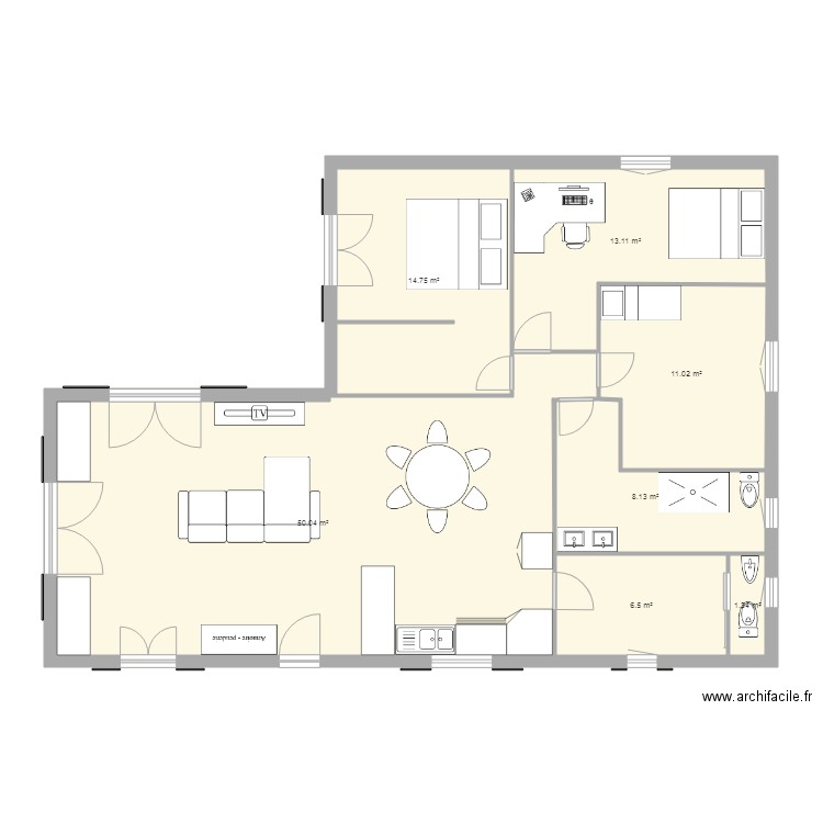 plan L. Plan de 0 pièce et 0 m2