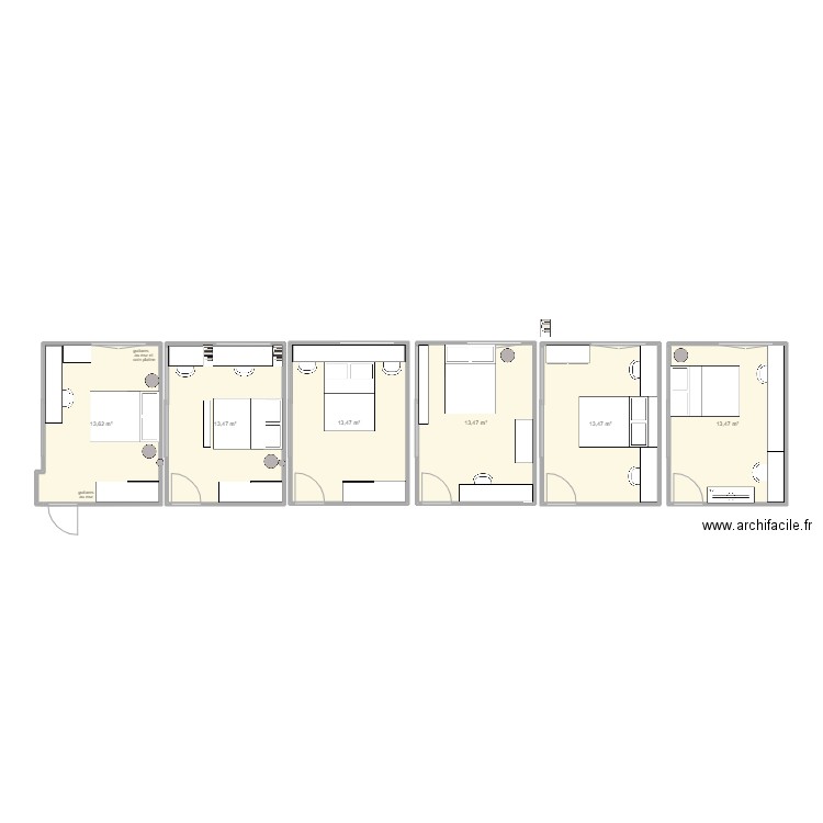 Paloma. Plan de 6 pièces et 81 m2