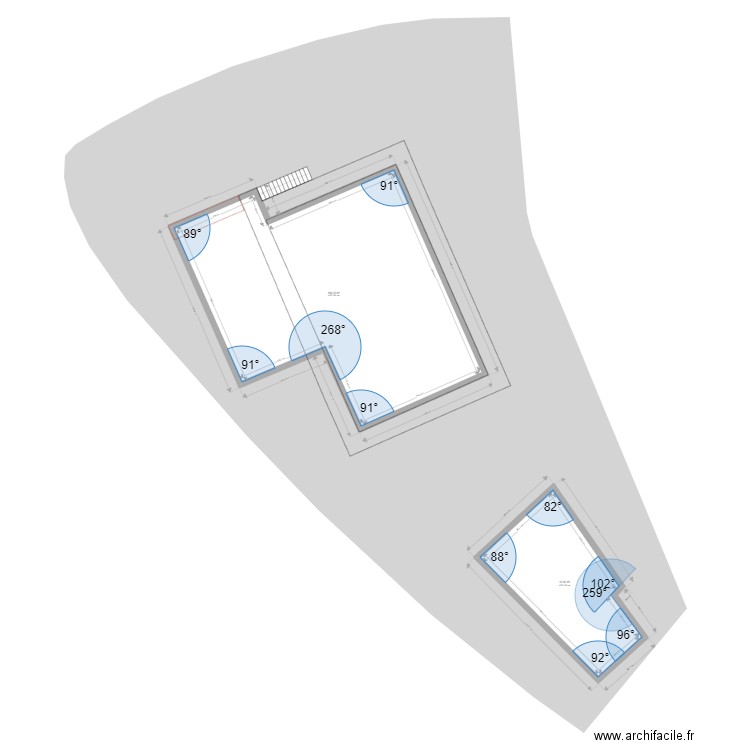 maison A. Plan de 2 pièces et 202 m2