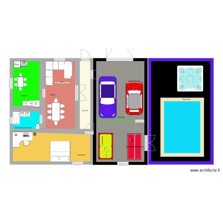 PIFA4. Plan de 7 pièces et 141 m2